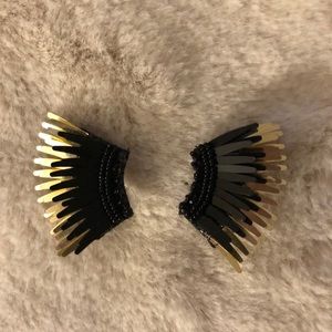 Black and gold Mignonne Givigan Wing earrings